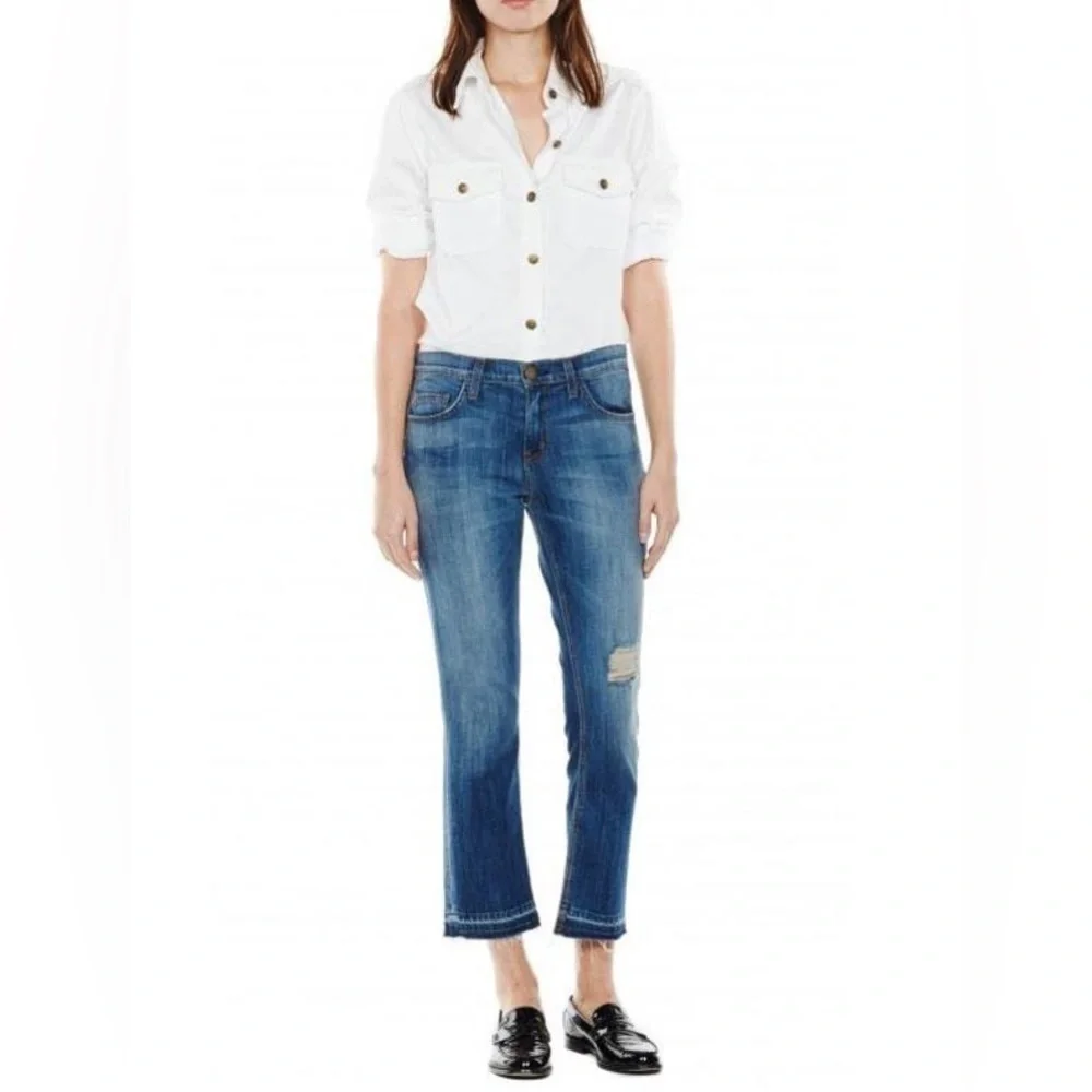 Current Elliot Cropped Straight Jeans With Released Hem in Jodie Destroy | 31